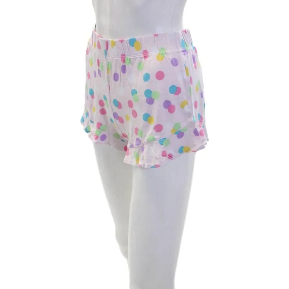 Emerson Road Womens Polka Dot Button Up Sleepwear Top + Shorts Set Pink Size XS